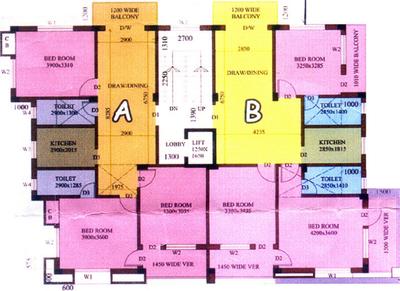 Project Image of 1496.0 - 1611.0 Sq.ft 3 BHK Apartment for buy in Gangotri Apartment