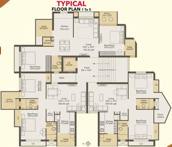 Project Image of 650.0 - 700.0 Sq.ft 2 BHK Apartment for buy in Shreenathji Palace II
