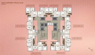 Project Image of 0.0 - 553.0 Sq.ft 2 BHK Apartment for buy in Dosti Planet North