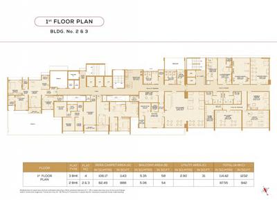 Project Image of 942.0 - 1232.0 Sq.ft 2 BHK Apartment for buy in Dosti Primus