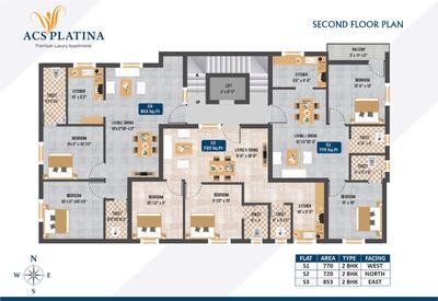 Project Image of 720.0 - 1211.0 Sq.ft 2 BHK Apartment for buy in ACS Platina