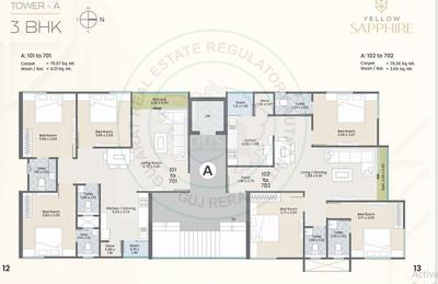 Project Image of 802.45 - 854.22 Sq.ft 3 BHK Apartment for buy in Nest Yellow Sapphire