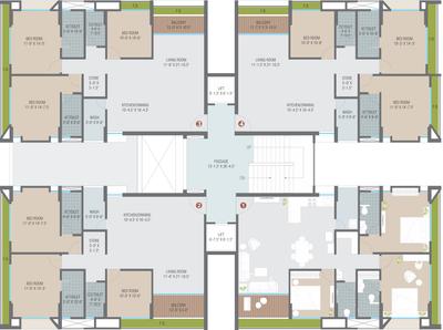 Project Image of 1072.52 - 1135.81 Sq.ft 3 BHK Apartment for buy in Swastik Sangath Homes