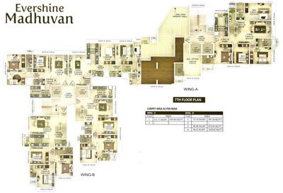 Project Image of 743.68 - 1303.63 Sq.ft 2 BHK Apartment for buy in Evershine Madhuvan