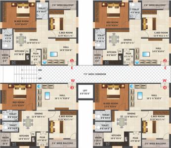 Project Image of 0.0 - 1154.97 Sq.ft 2 BHK Apartment for buy in KVSS Srinivasa Nilayam