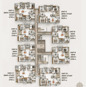 Project Image of 2290.0 - 4100.0 Sq.ft 3 BHK Apartment for buy in Ramky The Eminent