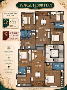 Project Image of 995.0 - 1005.0 Sq.ft 2 BHK Apartment for buy in Vedic Kandhan Kudil