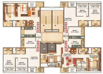 Project Image of 638.3 - 981.67 Sq.ft 2 BHK Apartment for buy in Kumar Palmspring Towers