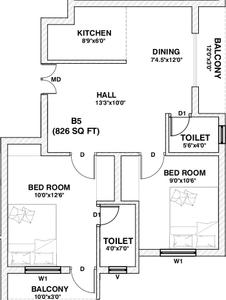 Project Image of 675.0 - 1303.0 Sq.ft 2 BHK Apartment for buy in Brownstone Amber