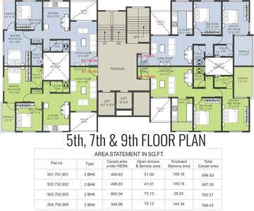 Project Image of 1000 Sq.ft 2 BHK Apartment / Flat for sale in Wakad for Rs. 8500000
