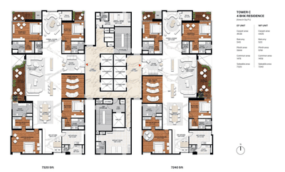Project Image of 4405.0 - 5610.0 Sq.ft 3 BHK Apartment for buy in Elan By Meenakshi