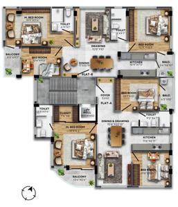 Project Image of 1236.0 - 1265.0 Sq.ft 3 BHK Apartment for buy in Delta Infra Heights Parkview BA 182