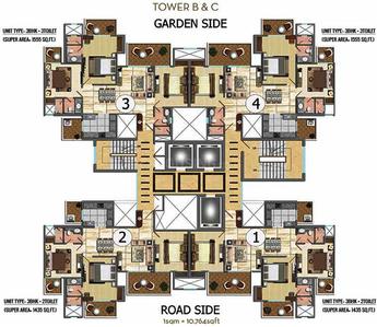 Project Image of 752.0 - 2345.89 Sq.ft 3 BHK Apartment for buy in Ajnara The Belvedere