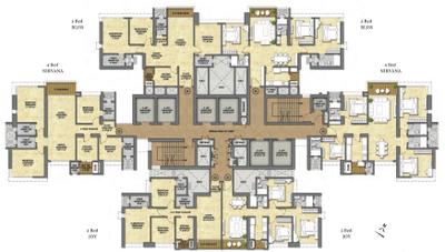 Project Image of 938.0 - 1511.79 Sq.ft 3 BHK Apartment for buy in Raymond The Address By GS Tower A