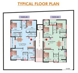 Project Image of 1624.0 - 1644.0 Sq.ft 3 BHK Apartment for buy in Kalyan Kalyans Sreelakshmi Golden Edifice