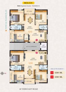 Project Image of 0.0 - 1209.97 Sq.ft 2 BHK Apartment for buy in GGK Crown Block B