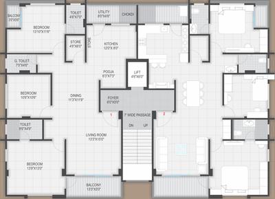 Project Image of 0.0 - 1650.0 Sq.ft 3 BHK Apartment for buy in Madhav Anand Jyot