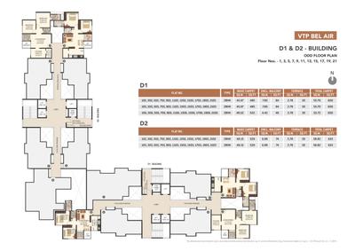 Project Image of 600.0 - 639.0 Sq.ft 2 BHK Apartment for buy in VTP Belair B And D Building