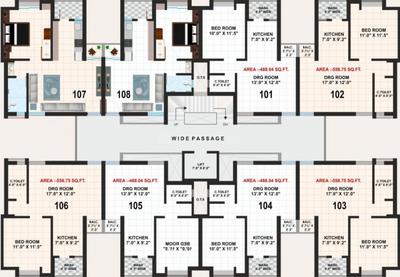 Project Image of 0.0 - 379.43 Sq.ft 1 BHK Apartment for buy in D H Enterprise Udbhav Residency