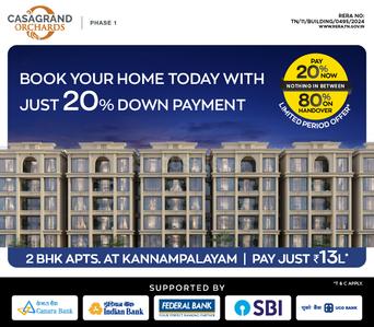 Project Image of 1203.0 - 1204.0 Sq.ft 2 BHK Apartment for buy in Casagrand Orchards Phase 1