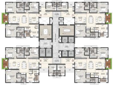 Project Image of 1955.0 - 2866.0 Sq.ft 3 BHK Apartment for buy in Rajapushpa Aurelia