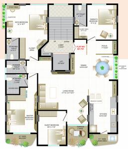 Project Image of 2450 Sq.ft 3 BHK Apartment / Flat for sale in Chatrapati Nagar for Rs. 15998000