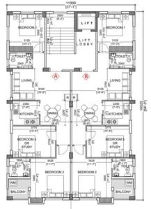 SSK Luni Mig Luni Mig Cluster Plan For Typical Floor 1
