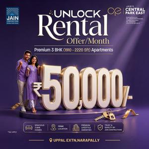 Project Image of 1910.0 - 2220.0 Sq.ft 3 BHK Apartment for buy in Jains Central Park East