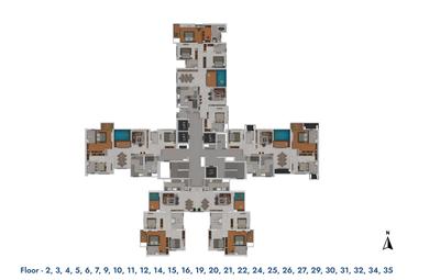 Project Image of 1062.0 - 2224.0 Sq.ft 3 BHK Apartment for buy in Gera s Avive Towers East Kharadi