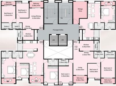Project Image of 1050 Sq.ft 2 BHK Apartment / Flat for sale in Dhanori for Rs. 8800000