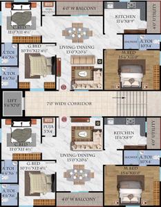 Sripradha Gopala Golukulam Gopala Golukulam Cluster Plan From 1st To 5th Floor 1