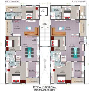 Project Image of 1895.0 - 1940.0 Sq.ft 3 BHK Apartment for buy in Thipparthi Fort House Premium