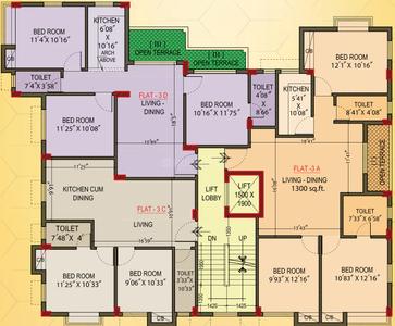 Project Image of 0.0 - 1300.0 Sq.ft 3 BHK Apartment for buy in Sun Hirise Atul Niwas