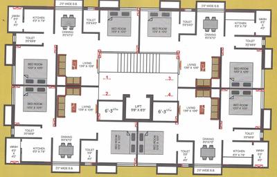 Project Image of 0.0 - 513.98 Sq.ft 2 BHK Apartment for buy in R K Apple Heights