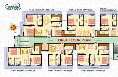 Project Image of 805.0 - 1901.0 Sq.ft 2 BHK Apartment for buy in Ganpati Galaxy Phase 1