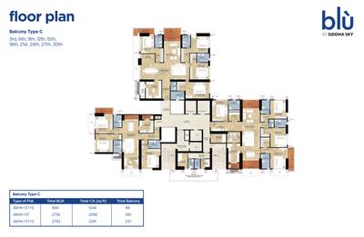 Project Image of 1645.0 - 2550.0 Sq.ft 3.5 BHK Apartment for buy in Siddha Sky Blu