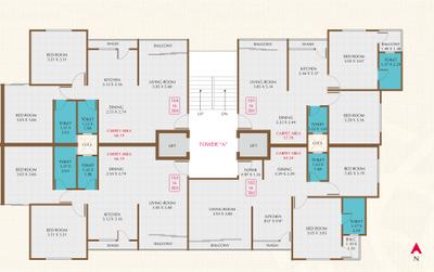 Project Image of 621.08 - 729.58 Sq.ft 2 BHK Apartment for buy in Grey Etihad Towers Phase 2