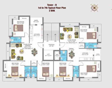 Shree Dwar Panchamrut Heights Tower A Layout Plan 1