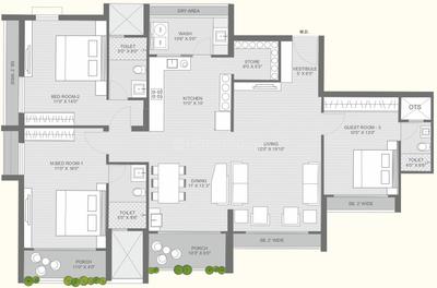 Project Image of 0.0 - 1196.0 Sq.ft 3 BHK Apartment for buy in Jayavardhini Heights