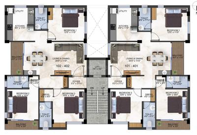 Project Image of 943.0 - 1210.0 Sq.ft 2 BHK Apartment for buy in VJR Rishab Apartments