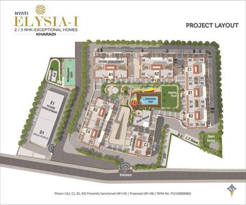 Project Image of 631.52 - 935.06 Sq.ft 2 BHK Apartment for buy in Nyati Elysia IV
