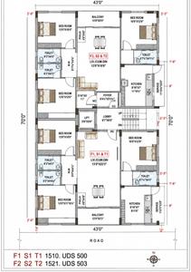 Project Image of 1510.0 - 1521.0 Sq.ft 3 BHK Apartment for buy in VKS Flats