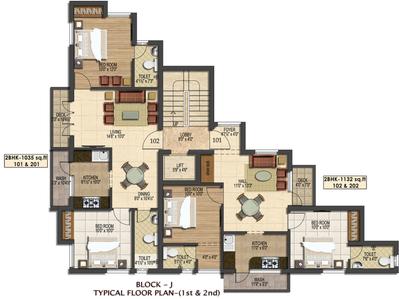 Project Image of 943.0 - 1667.0 Sq.ft 2 BHK Apartment for buy in Amaar Vrindavan Enclave