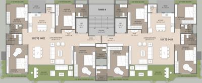 Project Image of 2098.0 - 2131.0 Sq.ft 4 BHK Apartment for buy in Courtyard Trilogy