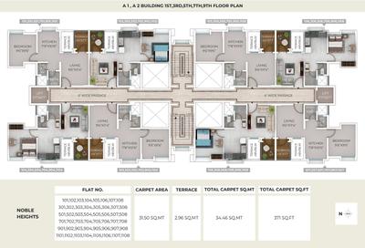 Project Image of 336.0 - 446.0 Sq.ft 1 BHK Apartment for buy in Nobles Heights Building A1 And A2 Phase 1
