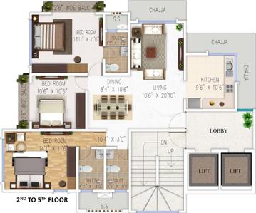 Project Image of 662.0 - 884.0 Sq.ft 3 BHK Apartment for buy in Garodia Anand Bhavan Pristino