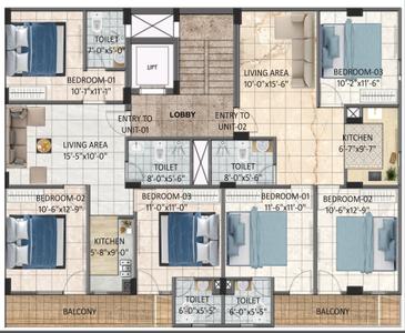 Project Image of 1500.0 - 1550.0 Sq.ft 3 BHK Apartment for buy in Greenarc Residency