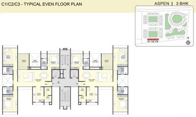 Project Image of 1273.0 - 1329.0 Sq.ft 3 BHK Apartment for buy in Sanklecha The Metrozone Aspen C3
