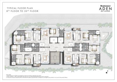 Project Image of 754.55 - 928.39 Sq.ft 2 BHK Apartment for buy in Rustomjee Aden