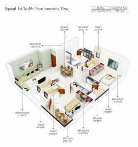Project Image of 0.0 - 1450.0 Sq.ft 3 BHK Apartment for buy in Shree Siddheshwar Sudhakar Residency 6